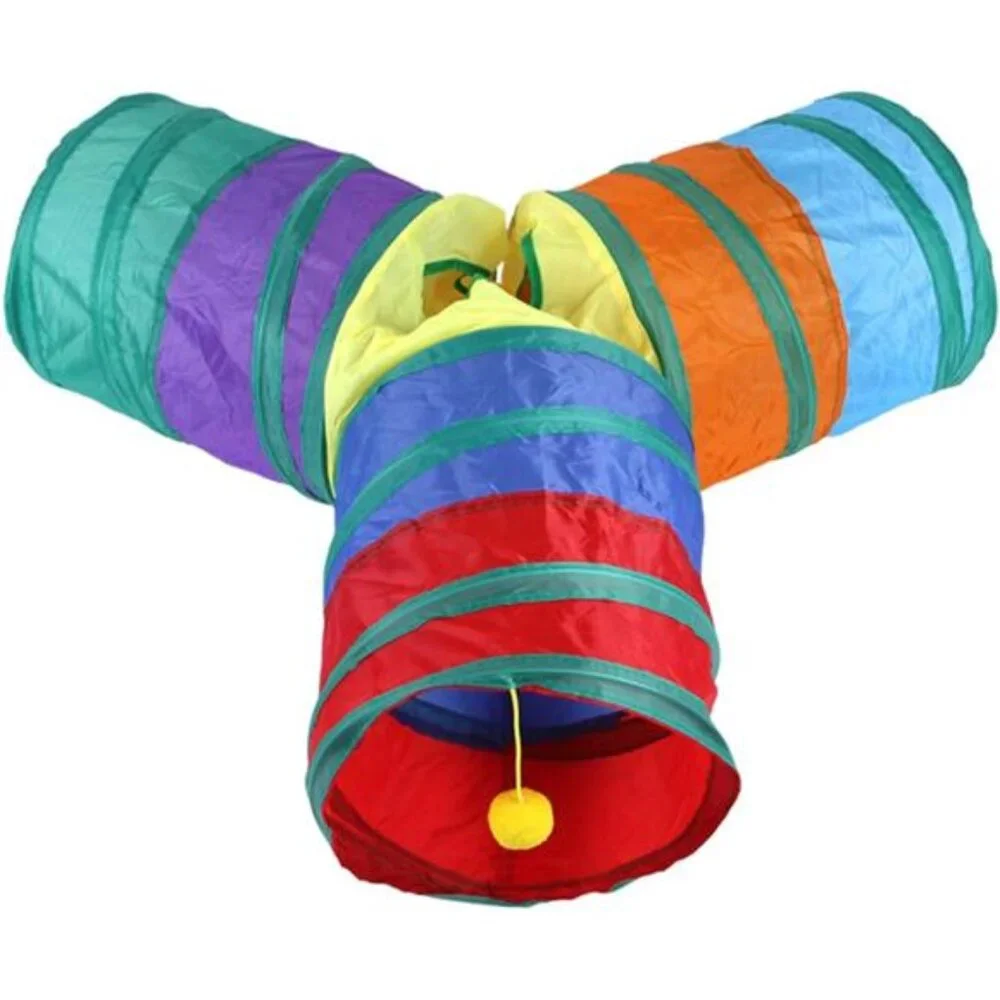 32Pcs Cat Toys Kitten Interactive Pet Toys Assortments, Foldable Rainbow